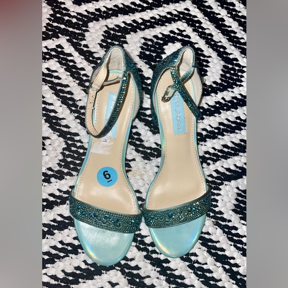 Betsey Johnson Blue Rhinestone Heels 💙 - Picture 2 of 4